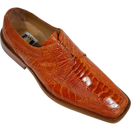 David Eden "Rockford" Caramel All-Over Genuine Ostrich Shoes